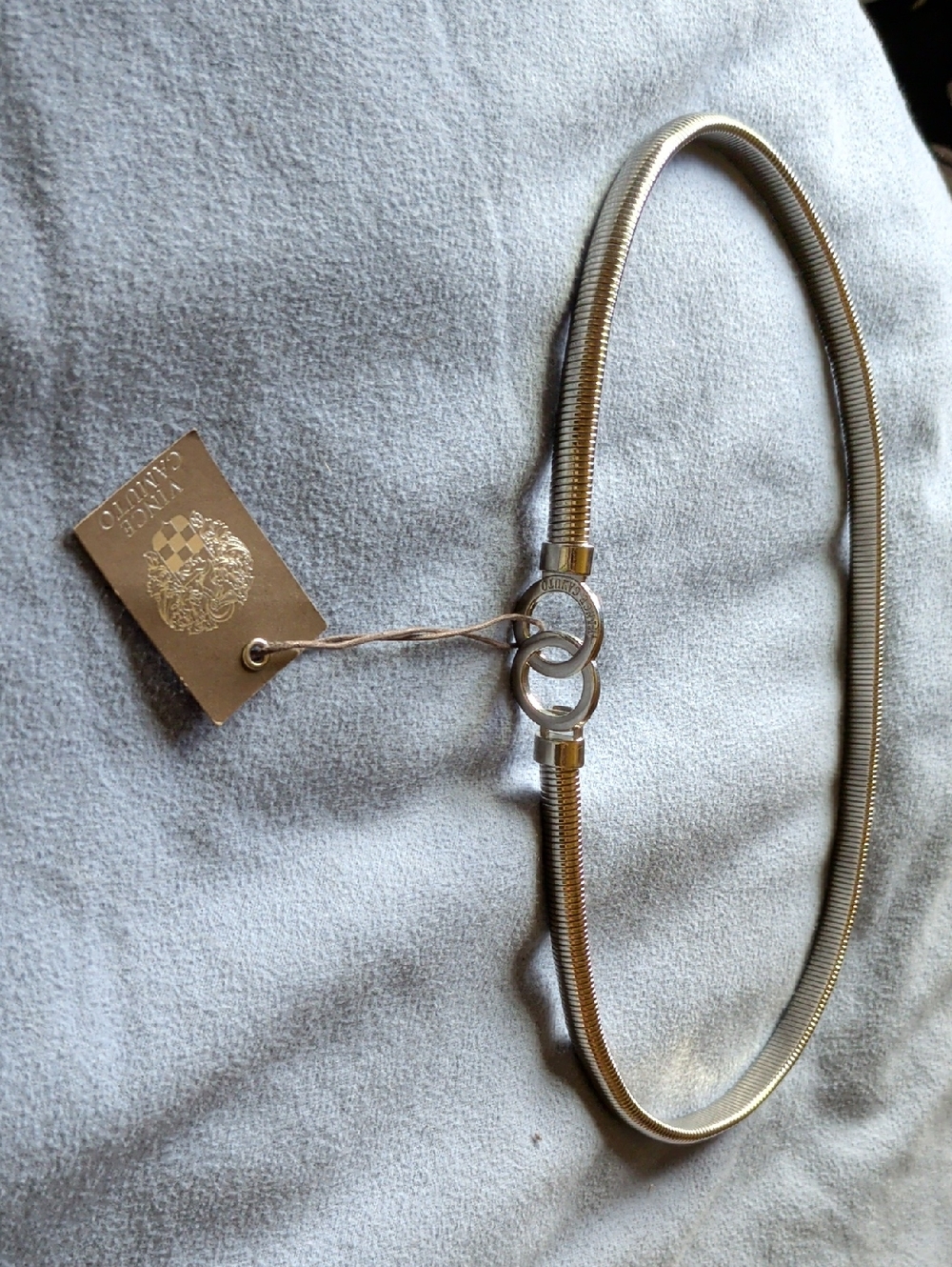 Vince Camuto Silver-tone Stretch Belt